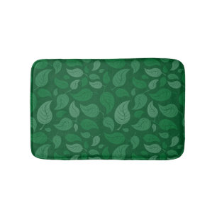 Green leaves bath mat