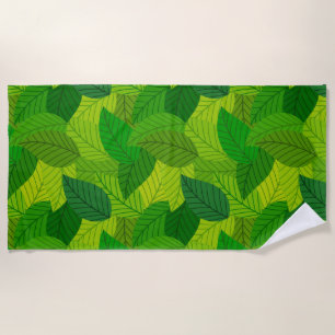 Green leaves Beach Towel