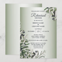 Green Leaves Black Olive Rehearsal Dinner Party