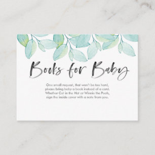 Green leaves Books for baby Baby Shower Card
