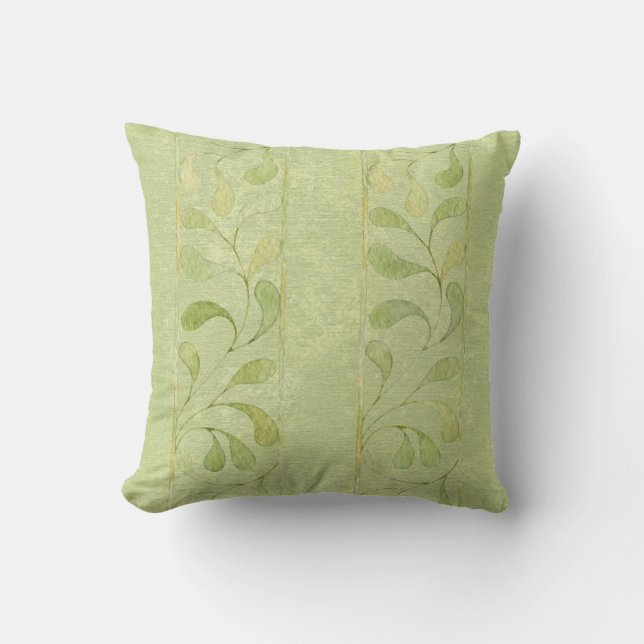 Green Leaves Border Design Cushion (Front)
