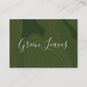 Green Leaves Botanical Nature Pattern  Business Card