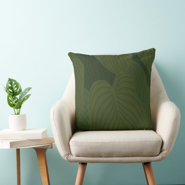 Green Leaves Botanical Nature Pattern Cushion (Chair)