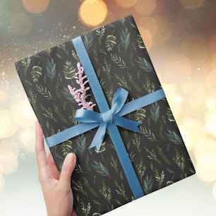 Green Leaves Botanical Pattern Wrapping Paper