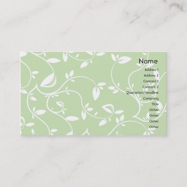 Green Leaves - Business Business Card (Front)
