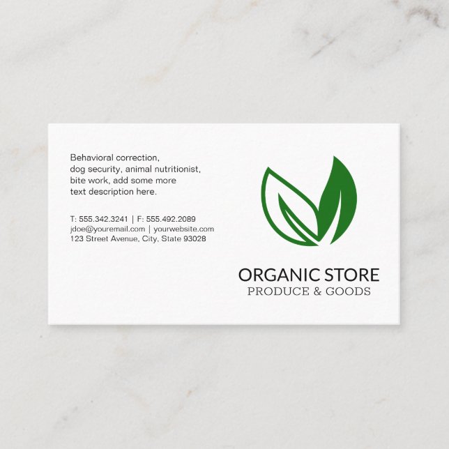 Green Leaves Business Card (Front)
