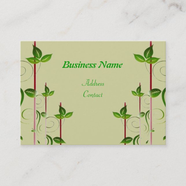 Green Leaves Business Card (Front)