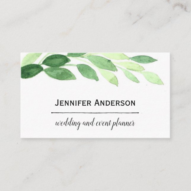 Green Leaves Business Card (Front)