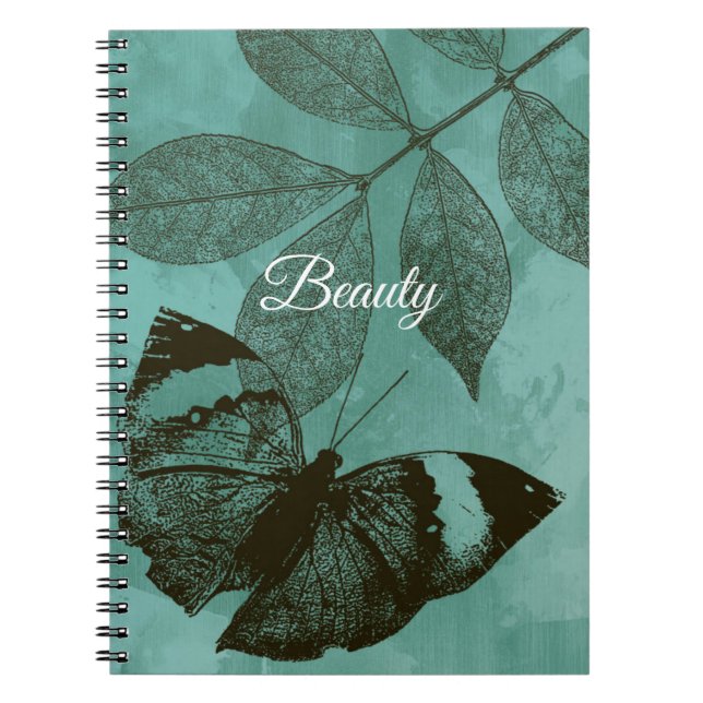 Green Leaves Butterfly Beauty Notebook (Front)