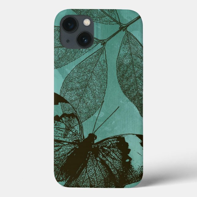 Green Leaves Butterfly Case-Mate iPhone Case (Back)