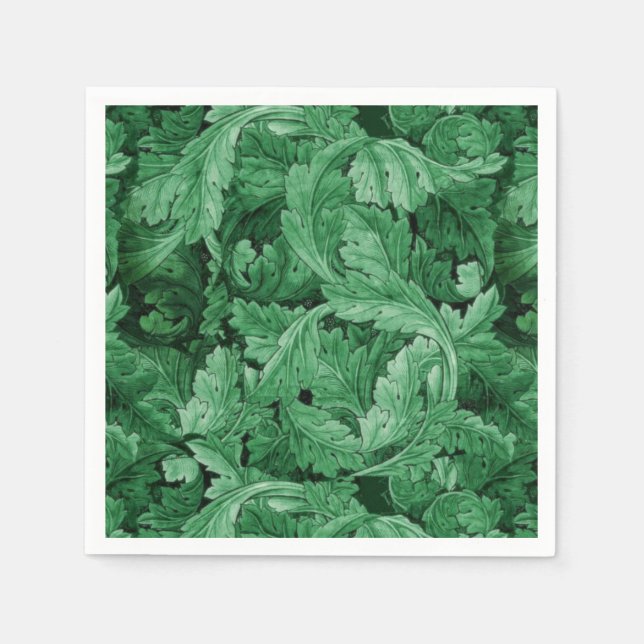 Green Leaves (by William Morris) Napkin (Front)