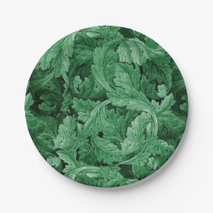 Green Leaves (by William Morris) Paper Plate