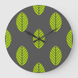 Green leaves clock