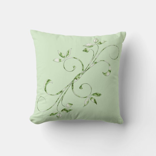Green Leaves Cushion (Front)
