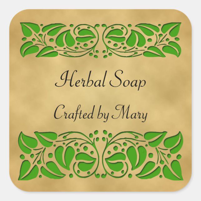 Green Leaves Custom Craft Stickers (Front)