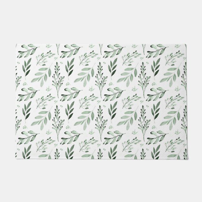 Green leaves  doormat (Front)