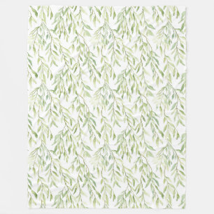 Green Leaves Fleece Blanket