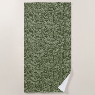 Green Leaves Floral Vintage Abstract Background Beach Towel