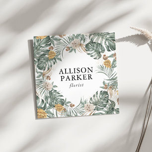 Green Leaves Florist Gardener Business Card