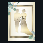 Green Leaves Flower Golden Frame Wedding Party Table Number<br><div class="desc">Green Leaves Flower Golden Frame Wedding Party Table Number. Unique,  beautiful,  stylish design. Easy to be personalized. Font style,  size and colors can be changed. Matching items available.</div>