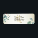 Green Leaves Flower Golden Wedding Return Address<br><div class="desc">Green Leaves Flower Golden Wedding Return Address label. Unique,  beautiful,  stylish design. Easy to be personalized. Font style,  size and colors can be changed. Matching items available.</div>