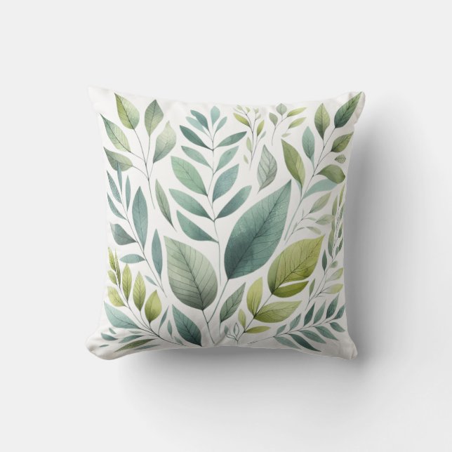 Green Leaves Foliage Rustic Leaf  Cushion (Front)