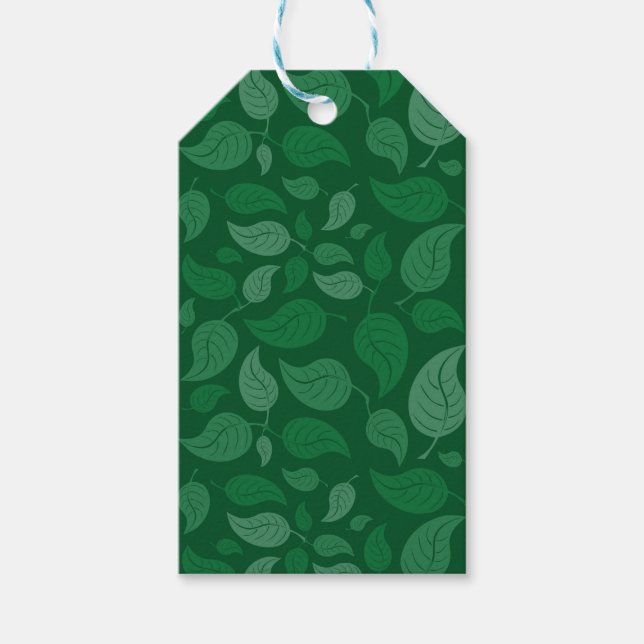 Green leaves gift tags (Front)