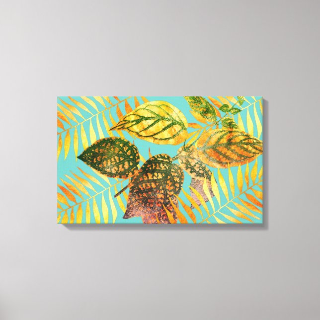 Green Leaves Gold Leaves  Canvas Print (Front)