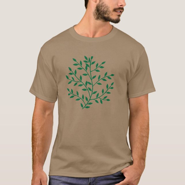 Green leaves green olive branch leaf decor T-Shirt (Front)