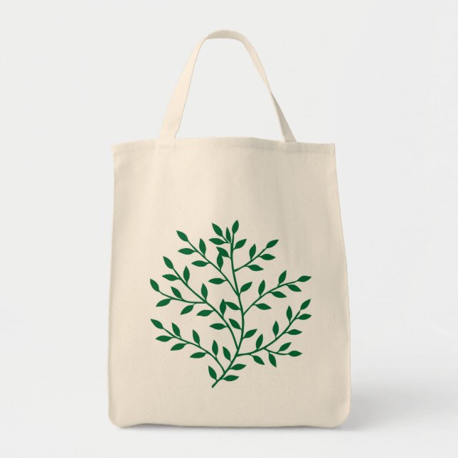 Green leaves green olive branch leaf decor tote bag (Front)
