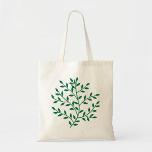 Green leaves green olive branch leaf decor tote bag