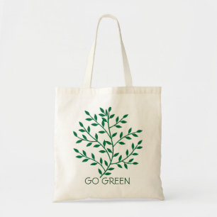 Green leaves green olive branch leaf Go Green Tote Bag