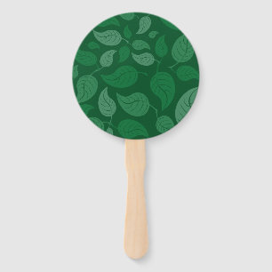 Green leaves hand fan