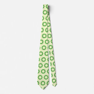Green leaves in a circle on yellow tie