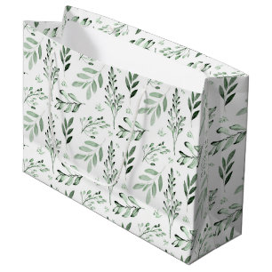 Green leaves large gift bag