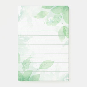 Green Leaves Lined Post-it Notes