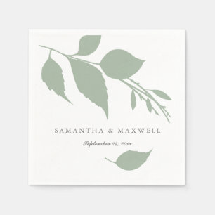 Green Leaves Minimalistic Napkin