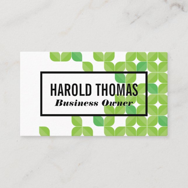 Green Leaves | Natural Pattern Business Card (Front)
