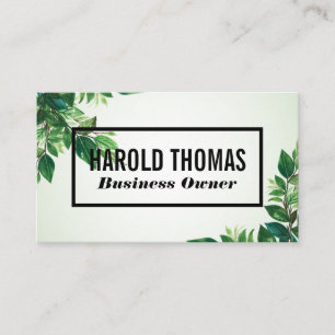 Green Leaves Nature Plants Business Card