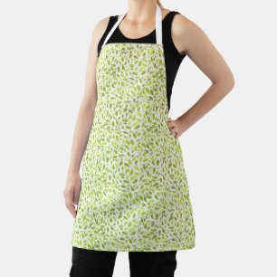 Green Leaves Nature Print, Plant Leaf Pattern Apron