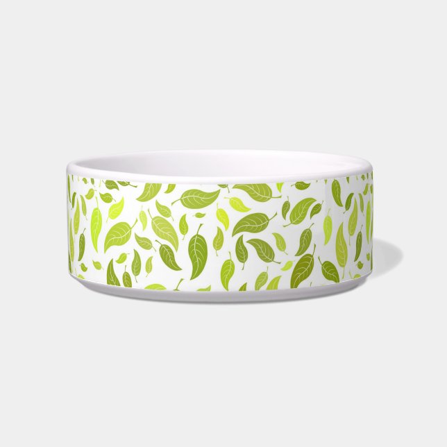 Green Leaves Nature Print, Plant Leaf Pattern Bowl (Front)