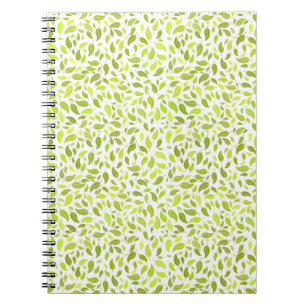Green Leaves Nature Print, Plant Leaf Pattern Notebook