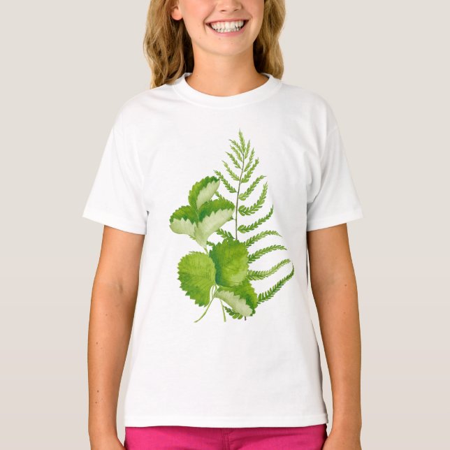 Green Leaves on a T-Shirt (Front)