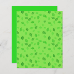 Green Leaves on Green Craft/Scrapbook Card Small 