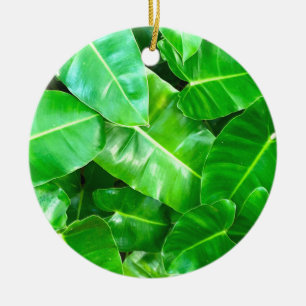 Green leaves Palm Leaf tropical foliage jungle  Ceramic Tree Decoration