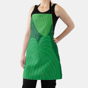 Green Leaves Pattern Apron