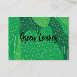 Green Leaves Pattern Business Card