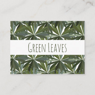 Green Leaves Pattern Business Card