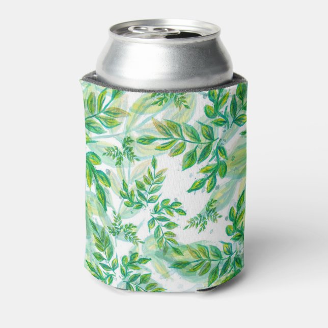 Green Leaves Pattern   Can Cooler (Can Back)