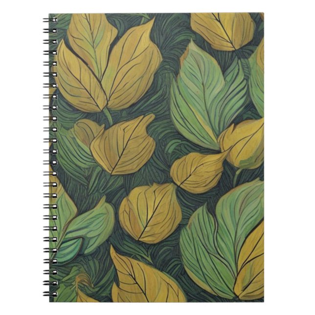 Green leaves pattern notebook (Front)